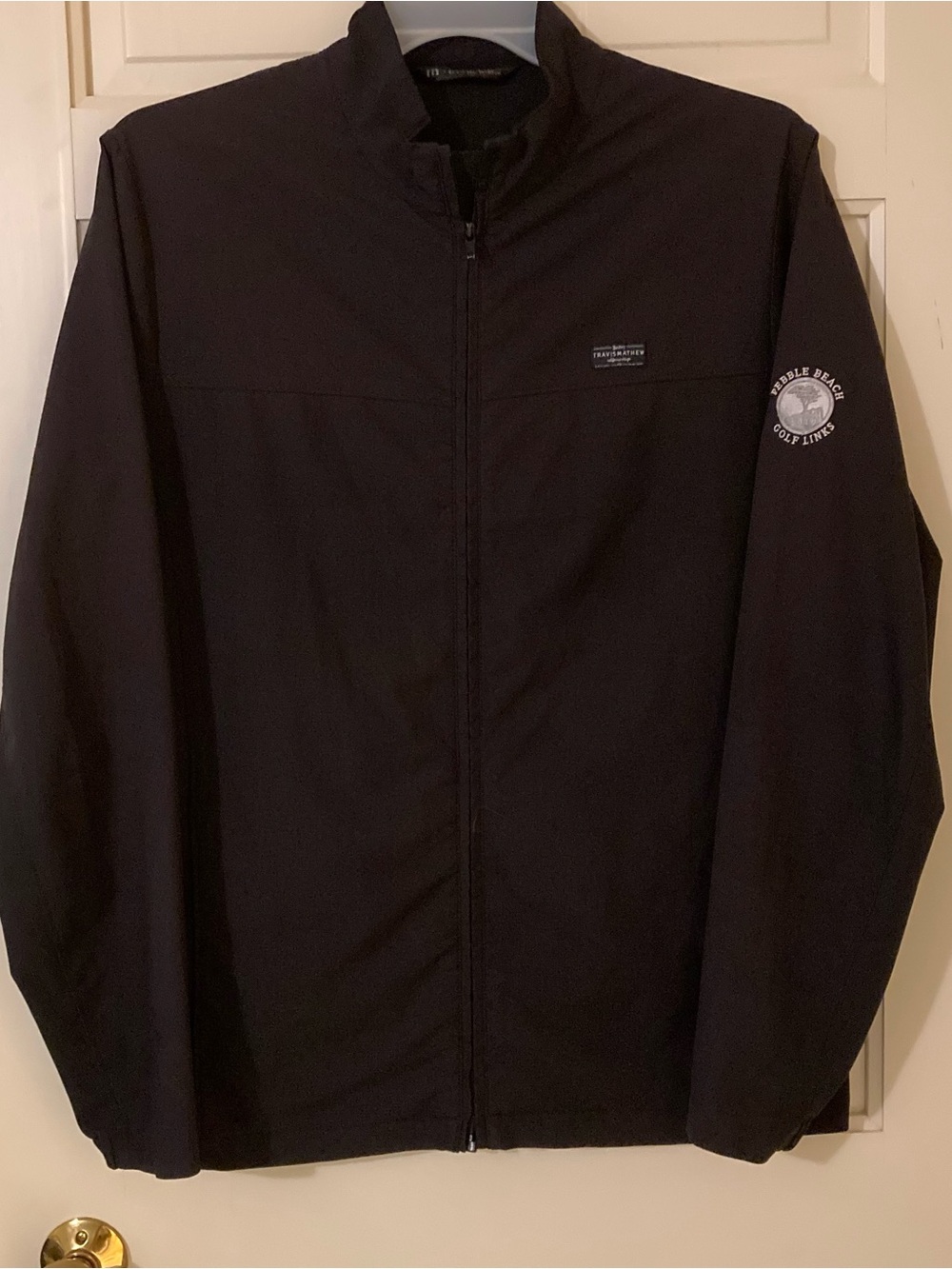 Travis Mathew Black Full-Zip Performance Jacket Pebble Beach Golf
